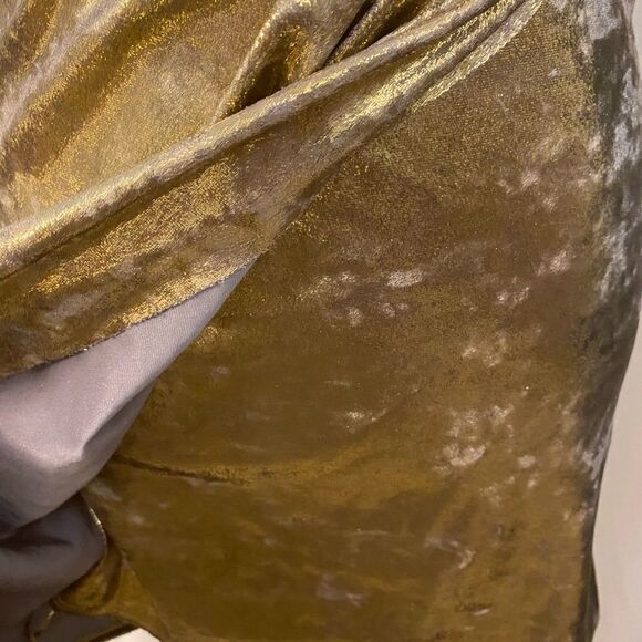 Zara Basic golden chameleon velour dress, M - Picture 7 of 9